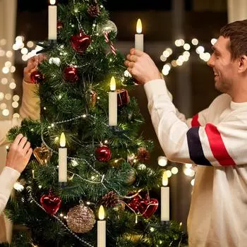 Светодиодные свечи с мигающим пламенем, работающие от батареек, с пультом дистанционного управления и таймером, украшение на день святого Валентина, водонепроницаемый подарок для гостей, беспламенная лампа-свеча