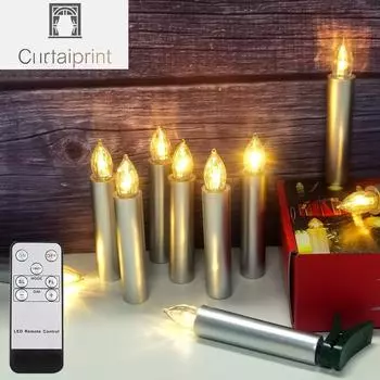 Светодиодные свечи с мигающим пламенем, водонепроницаемые, электронные, для дня рождения, украшения дома, рождественские лампы-свечи на батарейках, светодиодные свечи