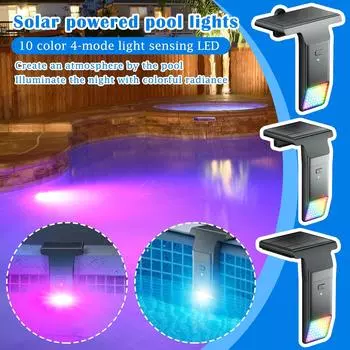 Светодиодные светильники для бассейнов на солнечных батареях для бассейнов в земле, водонепроницаемые, наружные, декоративные светильники One Size