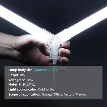 Светодиодные светильники Honeycomb, потолочное освещение для гаража, AC85-265V 8W, светодиодные трубки для гаража, шестигранные для автомастерской по ремонту кузова автомобиля