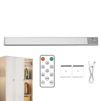 Светодиодные светильники под шкафом с регулируемой яркостью, светодиодное освещение для шкафа, перезаряжаемое через USB, датчик движения, магнитная световая панель для кладовой