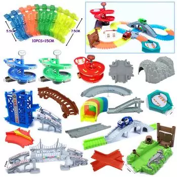 Светодиодные световые автомобили для треков, различные аксессуары, электроника, автомобильные фары, светящиеся гоночные игрушки, самодельные горячие игрушки для детей, подарок L001