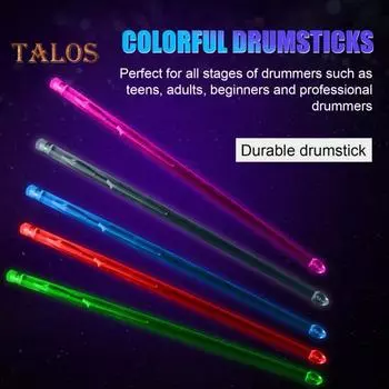 Светодиодные светящиеся барабанные палочки, перезаряжаемые, светящиеся в темноте барабанные палочки с 15 цветами, музыкальные аксессуары для барабанщиков для взрослых и детей Charging разноцветный