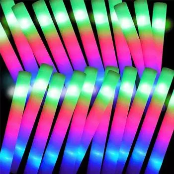 Светодиодные светящиеся палочки, светящиеся пенопластовые мигающие палочки, темные светящиеся палочки для вечеринок, концертов, свадеб, новогодних карнавальных принадлежностей 1PCS