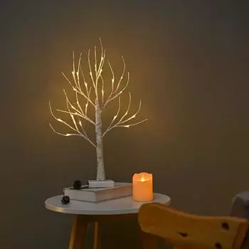 Светодиодные теплые декоративные огни для березы на Рождество и Пасху 24 lights flower tape + timer