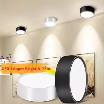 Светодиодные точечные светильники 220 В для поверхностного монтажа, панельный точечный светильник 5 Вт, 10 Вт, 15 Вт, 25 Вт для комнаты, спальни, гостиной, алюминиевое потолочное освещение 2PCS&Natural Light 4000K