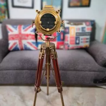 Светодиодные торшеры, античная латунная отделка, торшер, прожектор, коричневый штатив, домашний декор, коллекционный прожектор