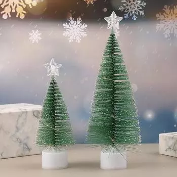Светодиодные украшения для рождественской елки, настольный миниатюрный светильник, домашний декор, мини-светящиеся украшения для рождественской елки своими руками для офисной вечеринки 15.8cm