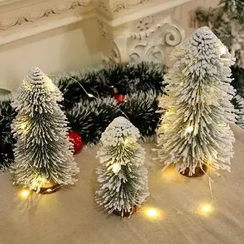 Светодиодные украшения для рождественской елки, настольный миниатюрный светильник, домашний декор, мини-светящиеся украшения для рождественской елки своими руками для офисной вечеринки Color Light