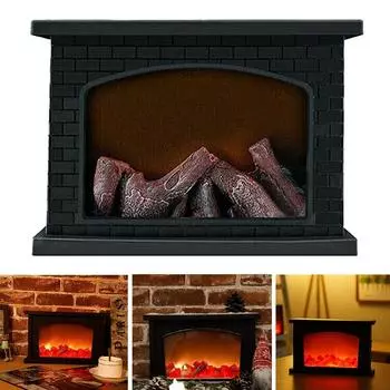 Светодиодные USB-фонарики с пламенем, имитирующие мерцающий камин, декор для двора, эффект пламени чёрный