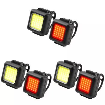 Светодиодные велосипедные фары COB 130LM/80LM Type-C USB перезаряжаемые (набор)