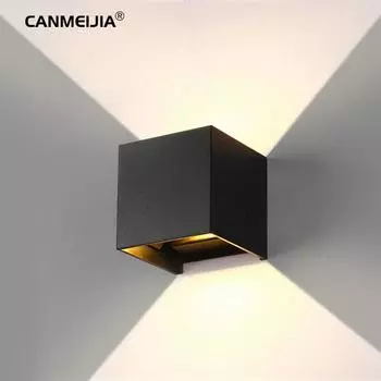 Светодиодные водонепроницаемые/не водонепроницаемые настенные светильники 6 Вт 12 Вт настенные светильники для дома, сада, гостиной, AC85-265V, наружное освещение, настенное бра, лампа для крыльца 6W Warm White Plastic чёрный