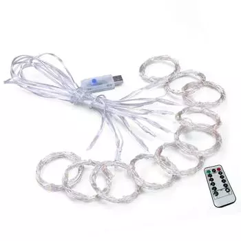 Светодиодные занавески с 8 режимами дистанционного управления 3,3x3,3 ярда, питание от USB, высокая безопасность, занавески, гирлянды для