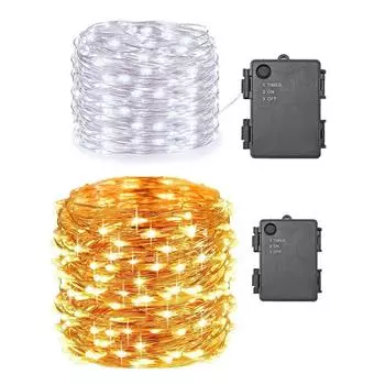 Светодиодные занавески с медным проводом IP65 водонепроницаемые для праздничной вечеринки (Теплый свет) #