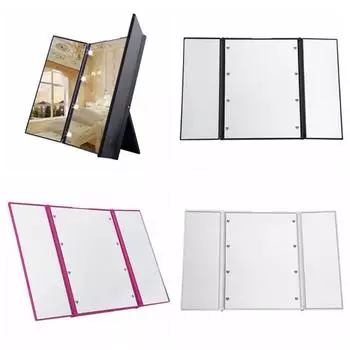 Светодиодные зеркала Складное компактное ручное косметическое карманное зеркало со светодиодной подсветкой