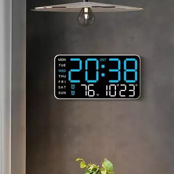Светодиодный экран цифровые настенные часы 12/24 ч настольные часы с регулируемой яркостью электронный будильник для домашнего декора гостиной зелёный