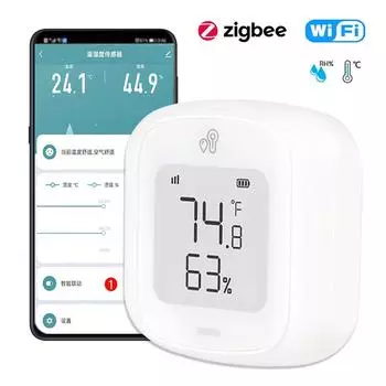 Светодиодный экран Датчик температуры и влажности Мини-пульт дистанционного управления Датчик температуры и влажности Связь с умным домом Голосовое управление wifi version