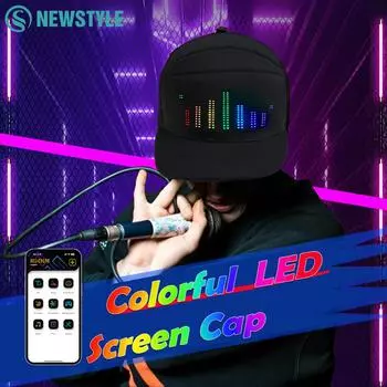Светодиодный экран дисплея Smart Matrix Hat перезаряжаемое приложение прокручивающий текстовый дисплей сообщение Pattern портативная DIY бейсболка Smart Matrix Hat