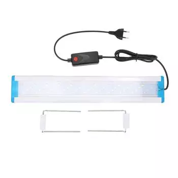 Светодиодный аквариумный светильник ПВХ 3-цветное освещение Ультратонкий светильник для аквариума с клипсовыми кронштейнами для дома EU Plug 38cm /15.0in
