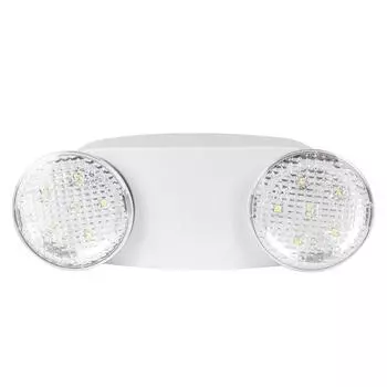 Светодиодный аварийный светильник с высокой яркостью 200 лм, 2 лампы, 120-минутное резервное питание от аккумулятора, вращающийся светильник US plug белый