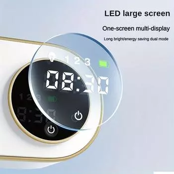 Светодиодный автоматический дозатор мыла с температурным дисплеем, бесконтактный инфракрасный датчик, умный дезинфицирующий аппарат для рук, зарядка через USB чёрный