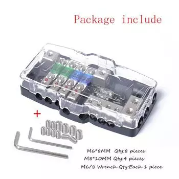 Светодиодный автомобильный аудио стерео распределительный блок заземления мини блок предохранителей 4-позиционный блок предохранителей 30А/60А и распределение питания от аккумулятора 0/4ga