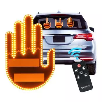 Светодиодный автомобильный фонарик с дистанционным управлением, крутой, забавный, автомобильный салонный светильник, светодиодный, на средний палец, автомобильные аксессуары #468381 4 Modes