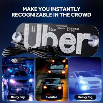 Светодиодный автомобильный световой знак, украшение с присоской, супер яркий Plug-Play, простая установка, световая доска, вывеска, автомобильные аксессуары B красный