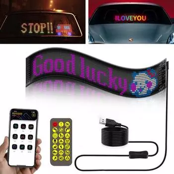 Светодиодный автомобильный знак полноцветный дисплей питание от USB IP65 водонепроницаемый простота установки S