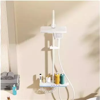 Светодиодный белый цифровой дисплей для ванной комнаты, набор смесителей для душа, латунный смеситель для душа с эффектом дождя, латунный смеситель для ванны и душа