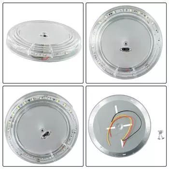 Светодиодный белый светильник 10 Вт для лодки, автобуса, кемпера, фургона, каравана, купольный светильник на крышу, потолочный светильник для салона, точечный светильник 24 светодиода, белый свет, лампа для чтения CHINA