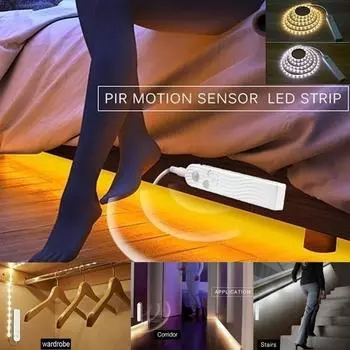 Светодиодный беспроводной датчик движения Светодиодная лента 1 м 2 м 3 м USB светодиодные ленты 5 В водонепроницаемые 1 m белый