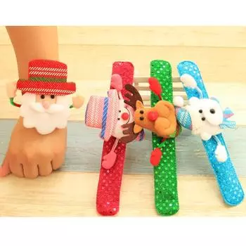 Светодиодный браслет со светодиодной подсветкой Slap Band, светящийся браслет для рождественского декора красный