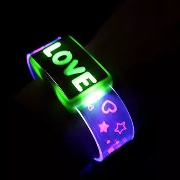 Светодиодный браслет светящиеся браслеты любовь мигающий браслет светящийся в темноте рейв рождественский вечеринка игрушки зелёный