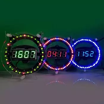 Светодиодный будильник DIY электронный сварочный комплект многофункциональные часы креативный контроль света сборка температуры сварка отдельные детали