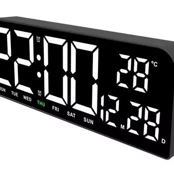 Светодиодный будильник с большим экраном - Простой, креативный и подвесной настольный/настольный дизайн
