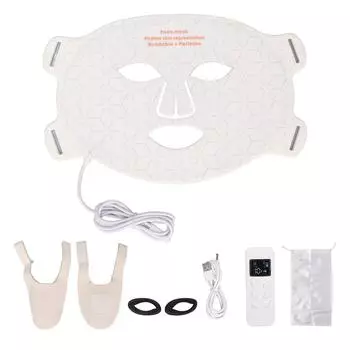 Светодиодный чехол для лица с подсветкой, белый мягкий силиконовый USB-порт для зарядки, светодиодное устройство для ухода за кожей