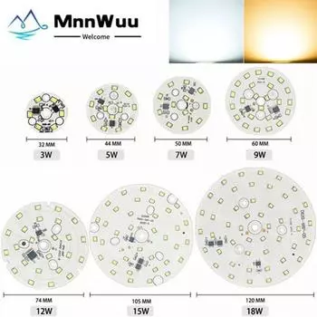 Светодиодный чип COB 5 Вт, 7 Вт, 9 Вт, 12 Вт, 15 Вт, 18 Вт SMD 2835, световые бусины переменного тока, 220 В-240 В, сделай сам, для светодиодных потолочных светильников, холодный/теплый белый светильник, прожектор 220V 3W белый