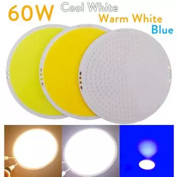 Светодиодный чип COB Flip Chip 60 Вт 108 мм Круглые бусины Панельная лампа DC 12 В Автомобильный источник света DIY