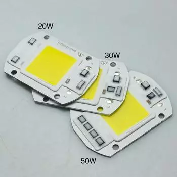 Светодиодный чип COB-ламповый шарик 20 Вт 30 Вт 50 Вт светодиодный 220 В 110 В Smart IC не требует драйвера DIY прожектор светодиодный матричный прожектор уличный чип-ламповый светильник Cold White 220V