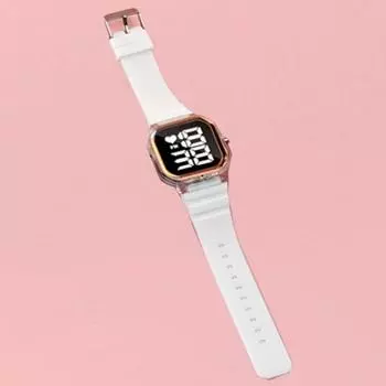 Светодиодный цифровой большой экран экран мужчины женщины цветной модный ремешок мягкий наручные часы