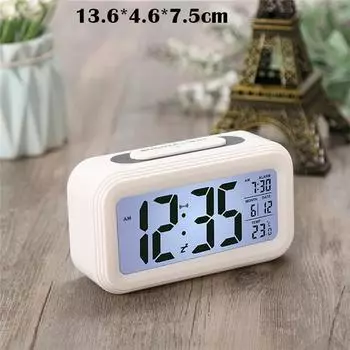 Светодиодный цифровой будильник, электронные часы, умная, бесшумная, светящаяся подсветка, дисплей, температура, календарь, функция повтора, студенческие часы розовый
