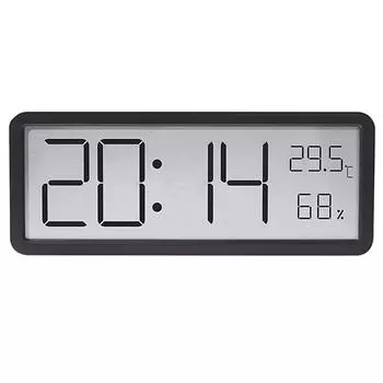 Светодиодный цифровой будильник, перезаряжаемые настольные часы, настенные часы с датой, температурой и влажностью, 12/24 часа белый