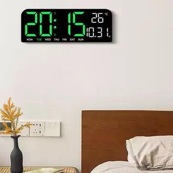 Светодиодный цифровой будильник с большим экраном, регулируемой яркостью, кнопкой сна, большими цифрами. Умные настольные часы для домашней гостиной синий