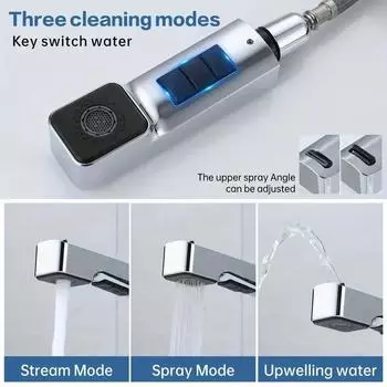 Светодиодный цифровой дисплей для раковины, 3 модели, выдвижной кран, кран для горячей и холодной воды в ванной, кран для кухонной раковины серебряный