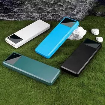 Светодиодный цифровой дисплей с двумя выходами USB Корпус беспаечного внешнего аккумулятора 10x18650 белый