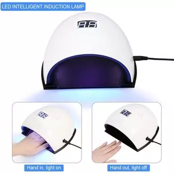 Светодиодный цифровой дисплей UVLED лампа для сушки ногтей для отверждения гель-лака с умным датчиком маникюрный педикюрный инструмент умный датчик