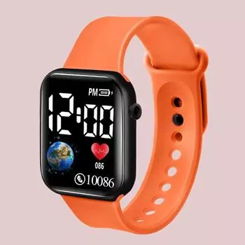 Светодиодный цифровой дисплей Водонепроницаемые электронные часы Умные часы Спорт Фитнес Светодиодный цифровой дисплей Детские часы Детские универсальные