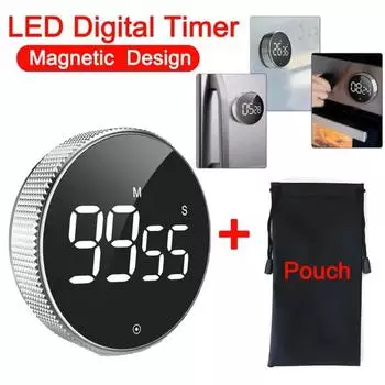 Светодиодный цифровой кухонный таймер, учебный секундомер, магнитные электронные часы обратного отсчета для приготовления пищи, светодиодный механический напомин...