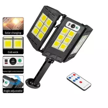 Светодиодный COB уличный солнечный светильник с дистанционным управлением, вставка в землю, ландшафтный сад, газонный светильник, датчик движения, уличный настенный светильник